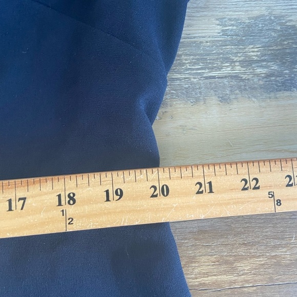 Eloquii Women's Midi Dress Size 10 Color Blue Ruffle Mock Neck Short Sleeve - Picture 5 of 12